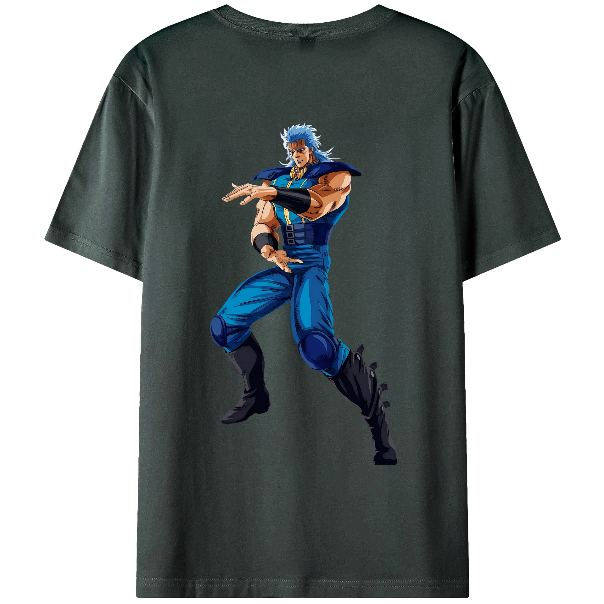 （画像用） 北斗の拳 Fist of the North Star 綿100％ メンズ半袖Tシャツ（バックプリント） 通気性